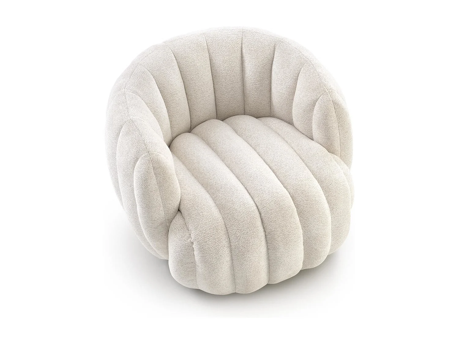 Poltrona Fraser/rivestimento in tessuto/funzione girevole/beige