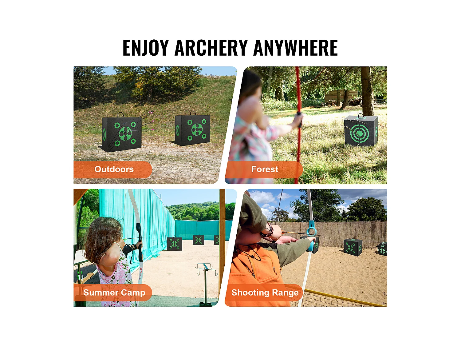 Cible de Tir à l'Arc SucceBuy, 406x457 mm, Cible en Mousse Cubique pour Entraînement en Extérieur