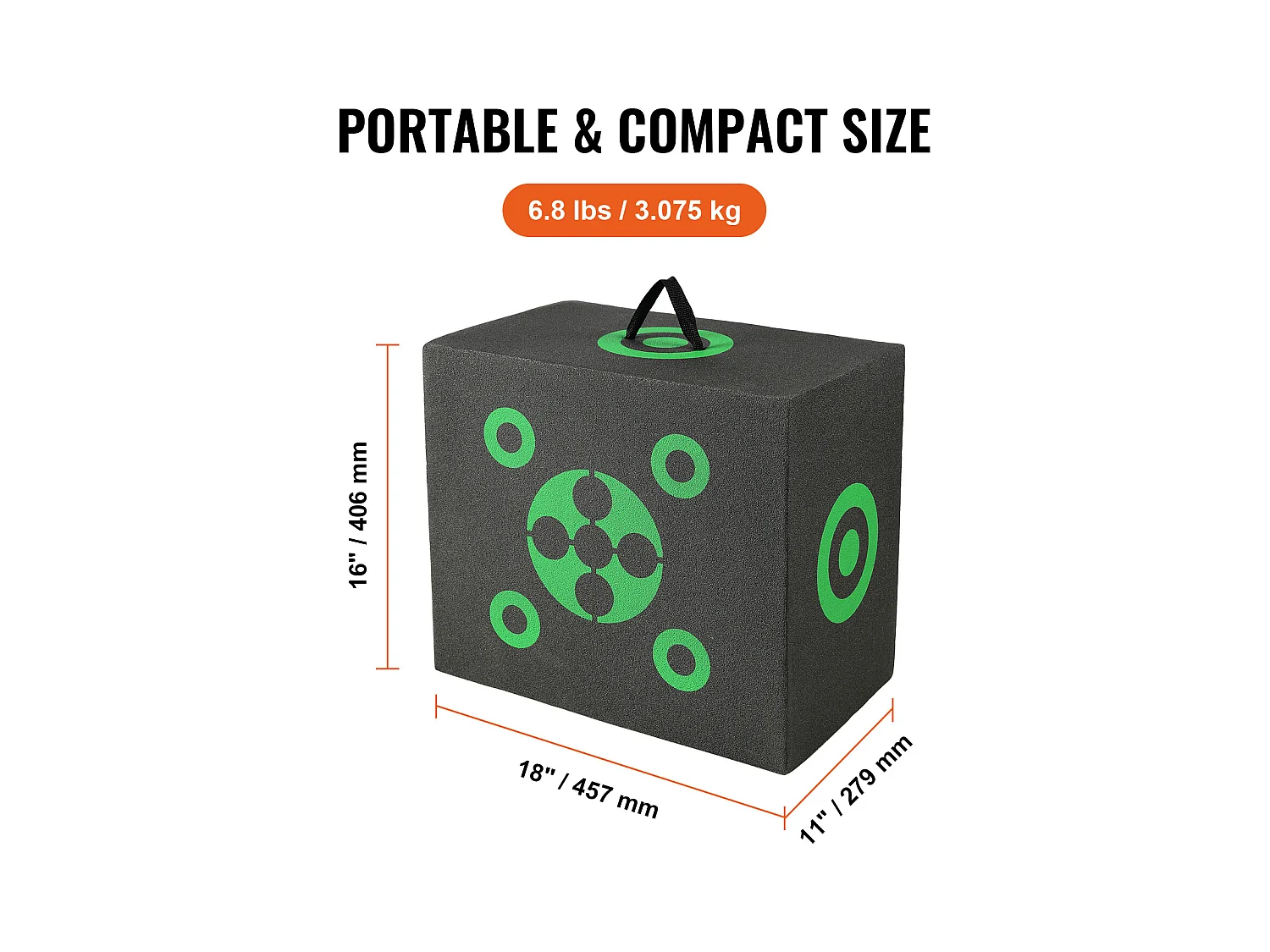 Cible de Tir à l'Arc SucceBuy, 406x457 mm, Cible en Mousse Cubique pour Entraînement en Extérieur