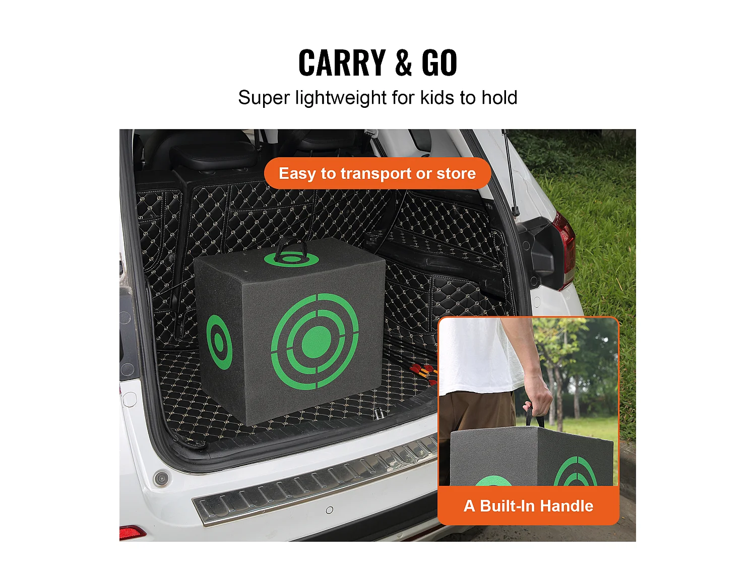 Cible de Tir à l'Arc SucceBuy, 406x457 mm, Cible en Mousse Cubique pour Entraînement en Extérieur