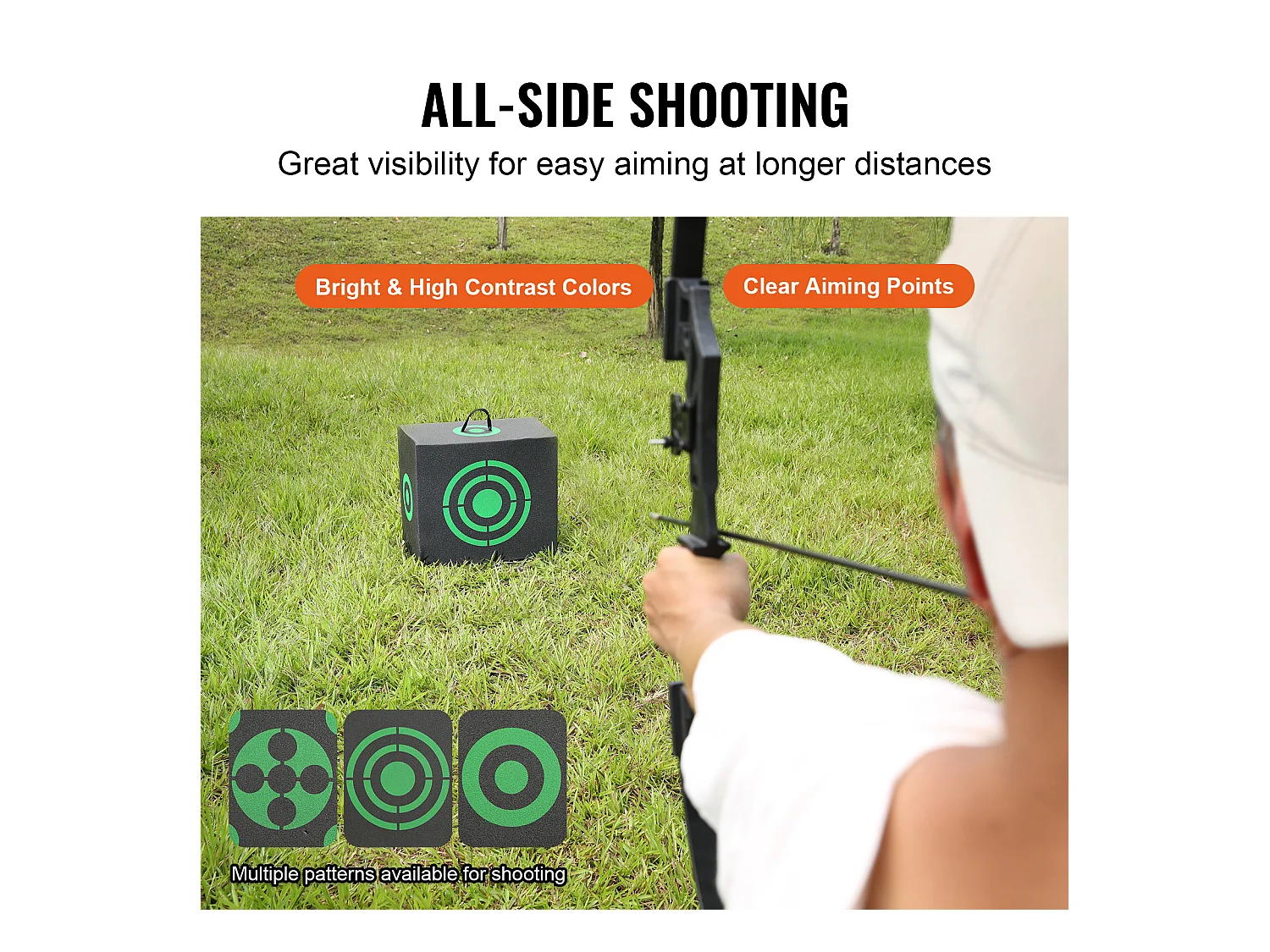 Cible de Tir à l'Arc SucceBuy, 406x457 mm, Cible en Mousse Cubique pour Entraînement en Extérieur