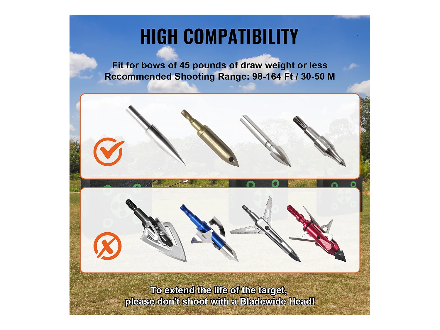 Cible de Tir à l'Arc SucceBuy, 406x457 mm, Cible en Mousse Cubique pour Entraînement en Extérieur