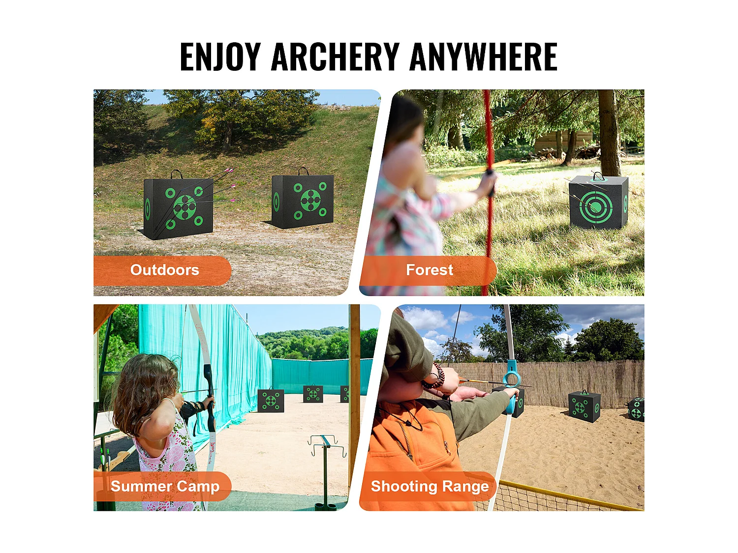 Cible de Tir à l'Arc SucceBuy, 406x457 mm, Cible en Mousse Cubique pour Entraînement en Extérieur