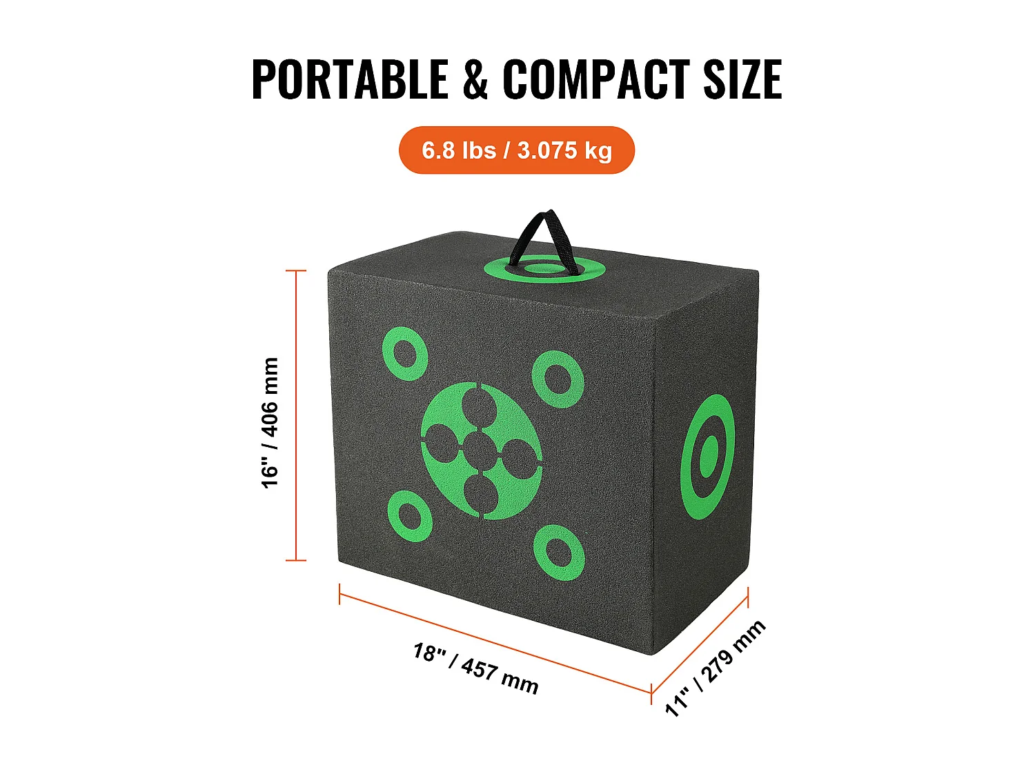 Cible de Tir à l'Arc SucceBuy, 406x457 mm, Cible en Mousse Cubique pour Entraînement en Extérieur