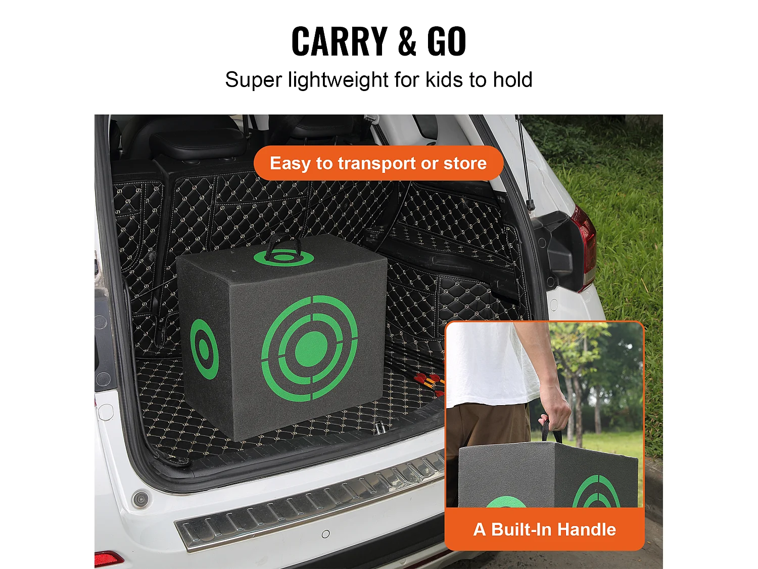 Cible de Tir à l'Arc SucceBuy, 406x457 mm, Cible en Mousse Cubique pour Entraînement en Extérieur