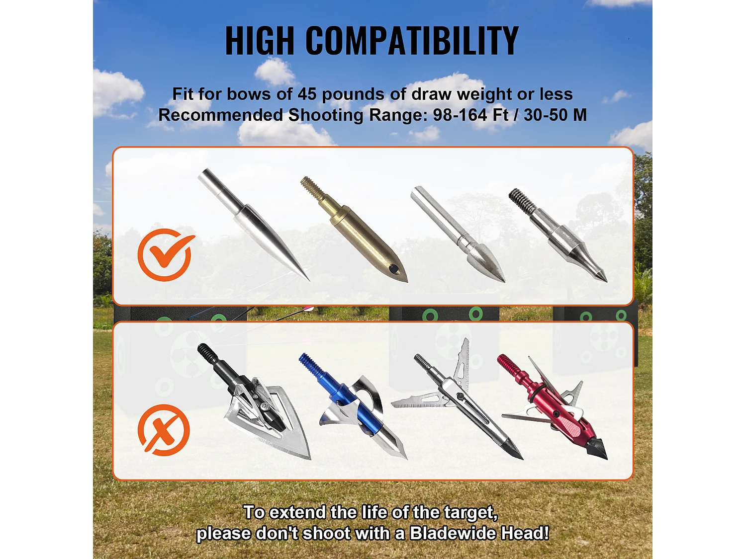 Cible de Tir à l'Arc SucceBuy, 406x457 mm, Cible en Mousse Cubique pour Entraînement en Extérieur