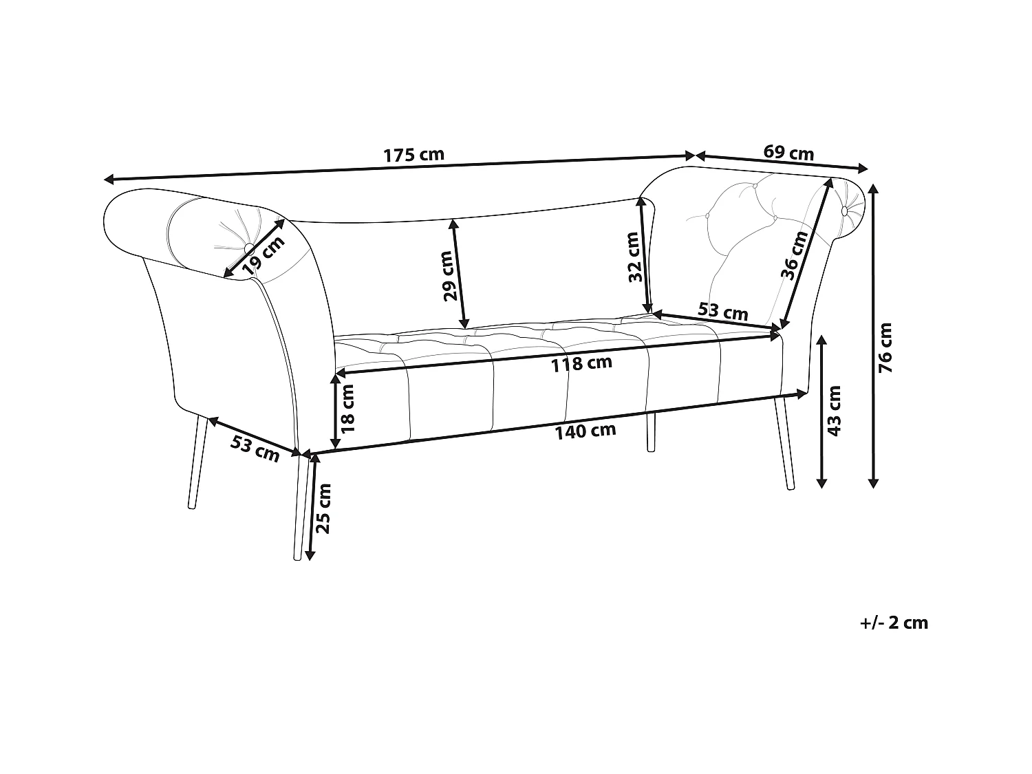Chaise longue NANTILLY Tissu Marron clair