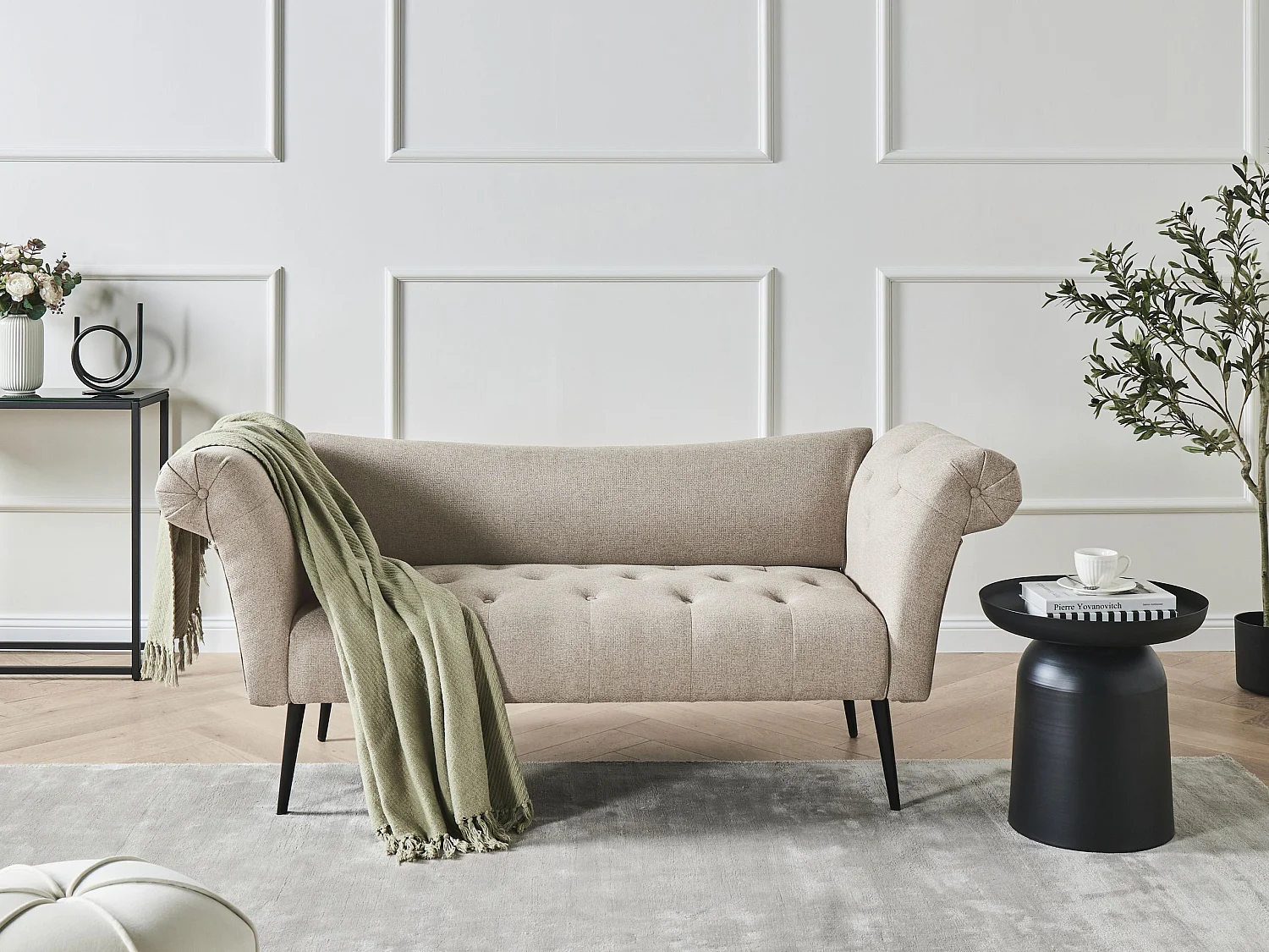 Chaise longue NANTILLY Tissu Marron clair