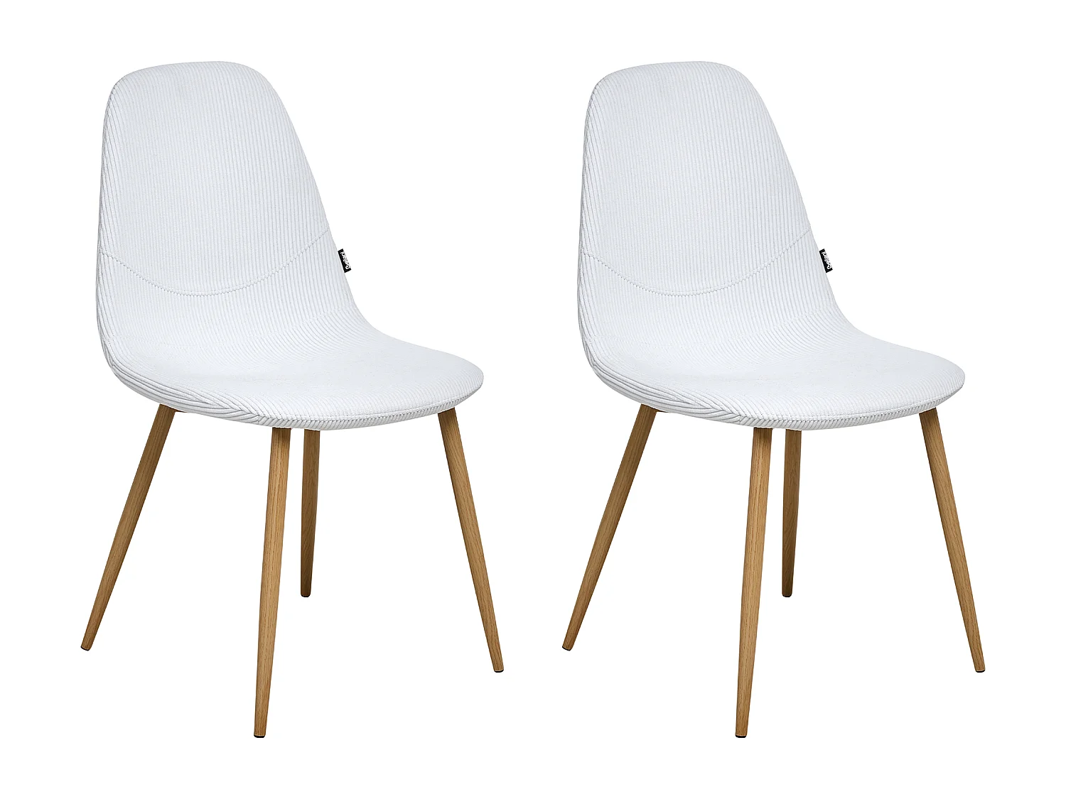 Lot de 2 chaises de salle à manger HILDEN Velours côtelé Blanc