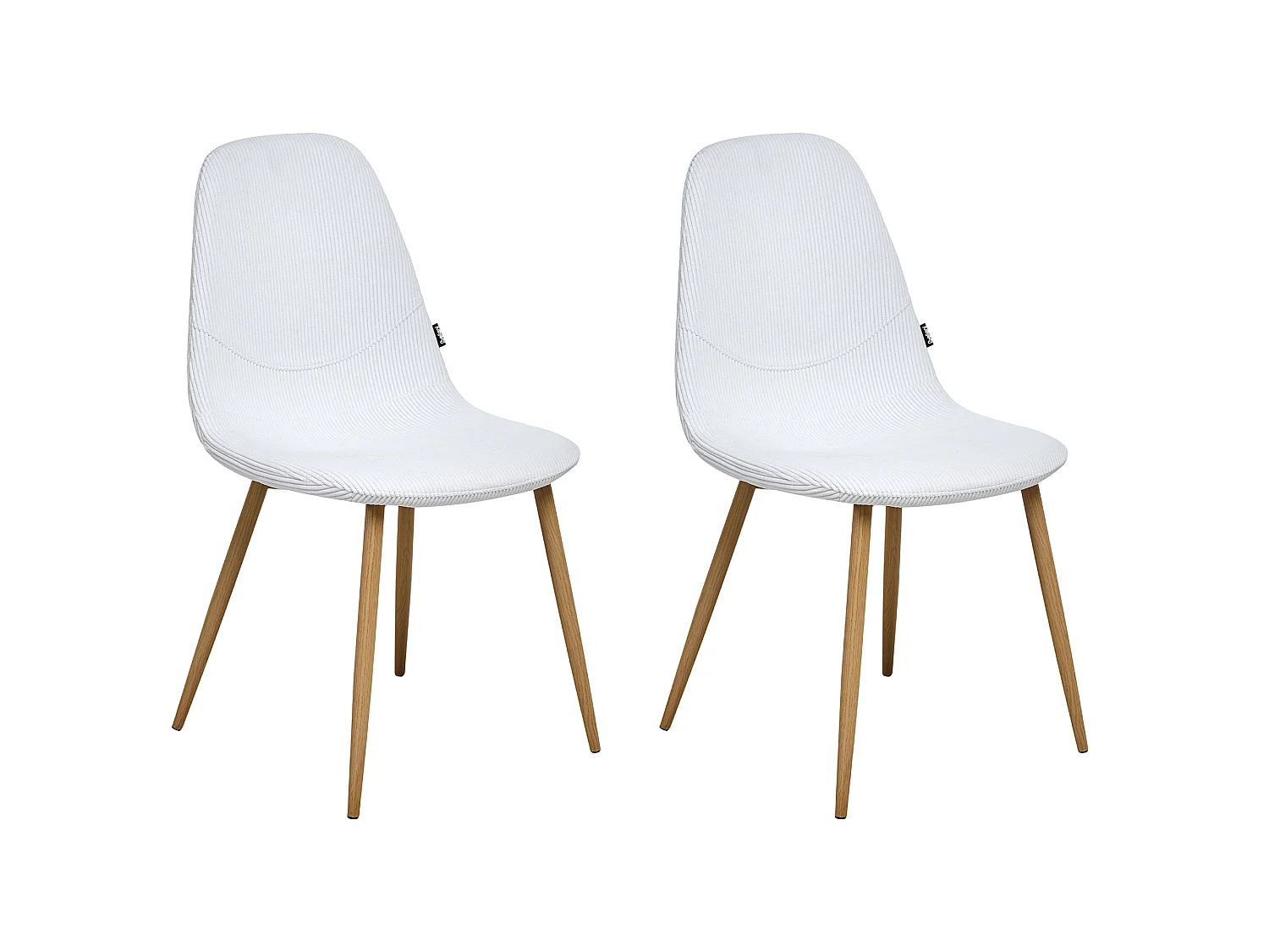 Lot de 2 chaises de salle à manger HILDEN Velours côtelé Blanc