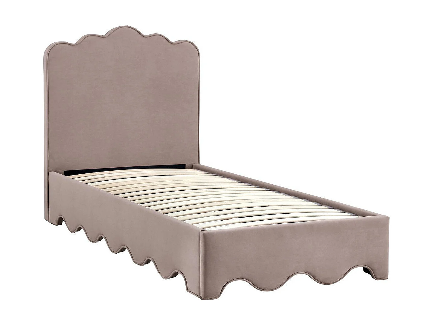 Letto Orso S (90x200)/tessuto velluto/Beige