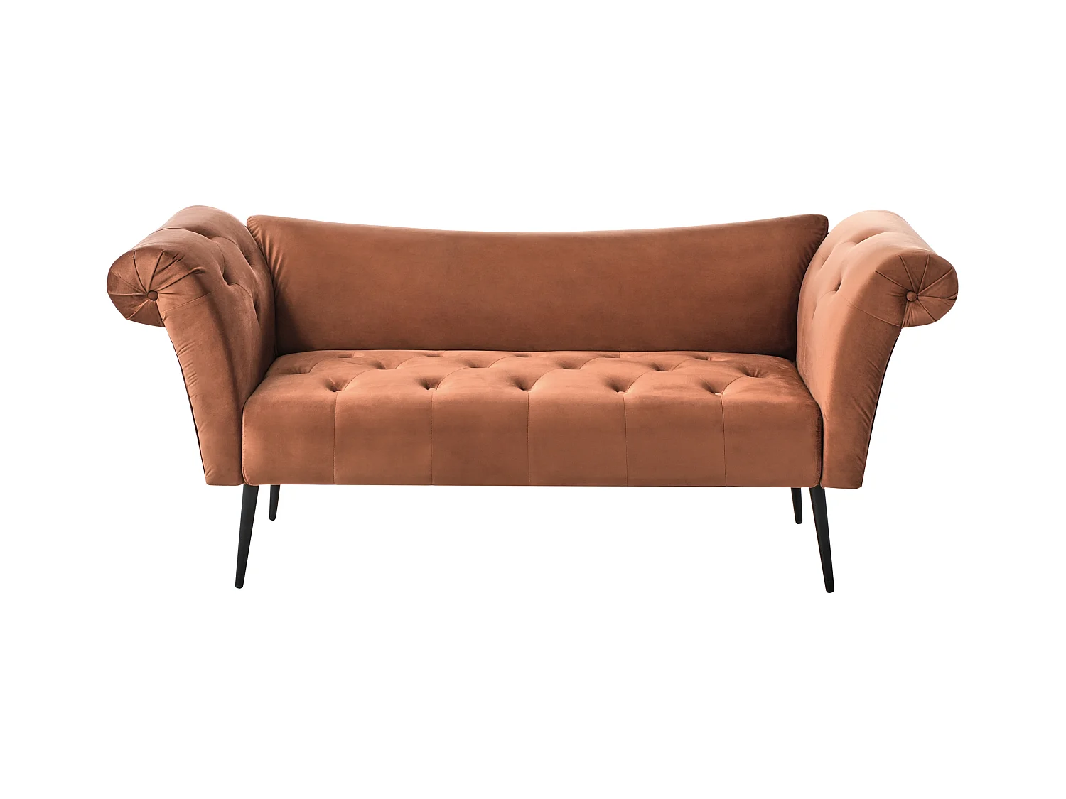 Chaise longue NANTILLY Velours Marron doré