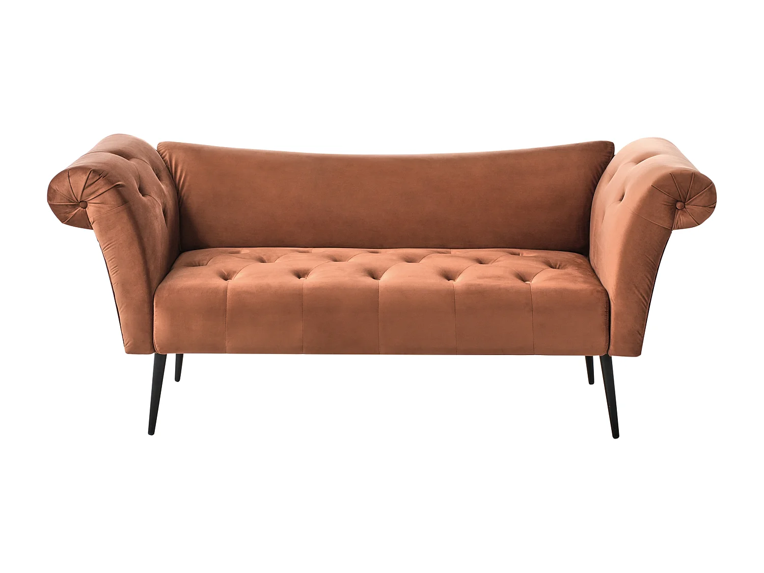 Chaise longue NANTILLY Velours Marron doré