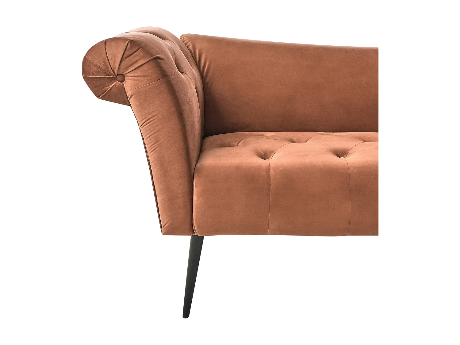 Chaise longue NANTILLY Velours Marron doré