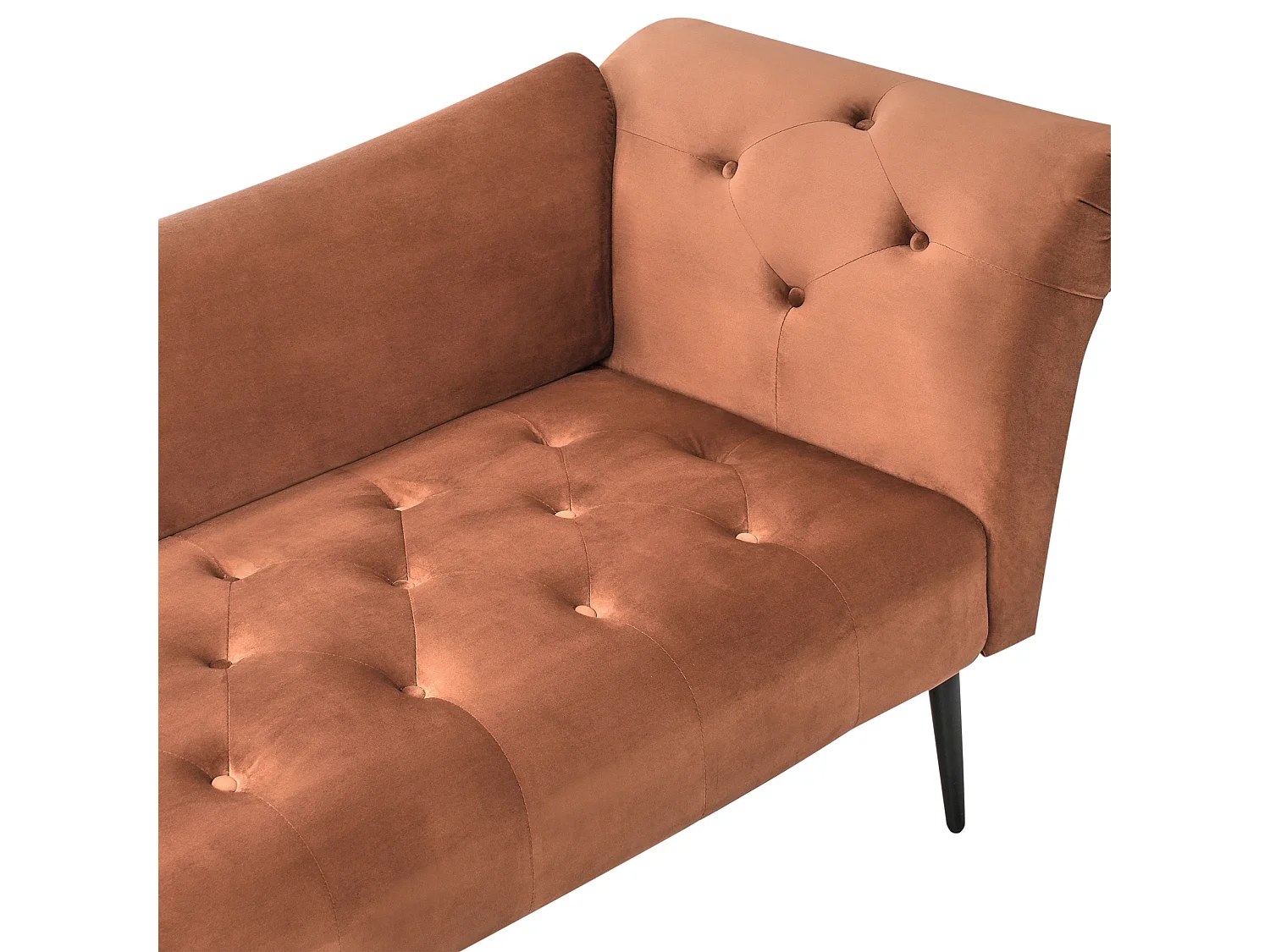 Chaise longue NANTILLY Velours Marron doré