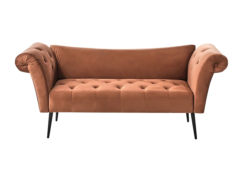 Chaise longue NANTILLY Velours Marron doré