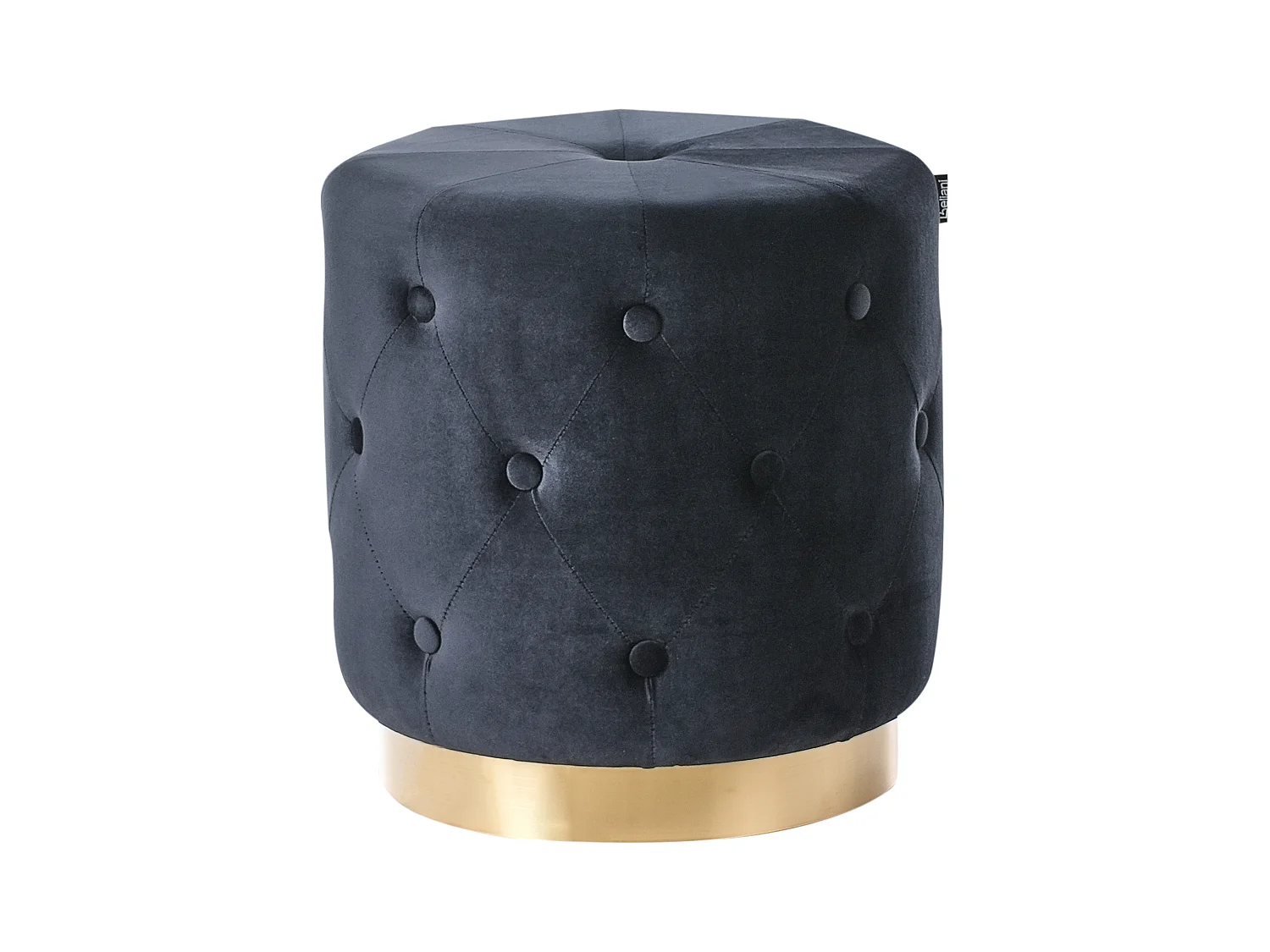 Pouf CARROLLTON Velours Noir