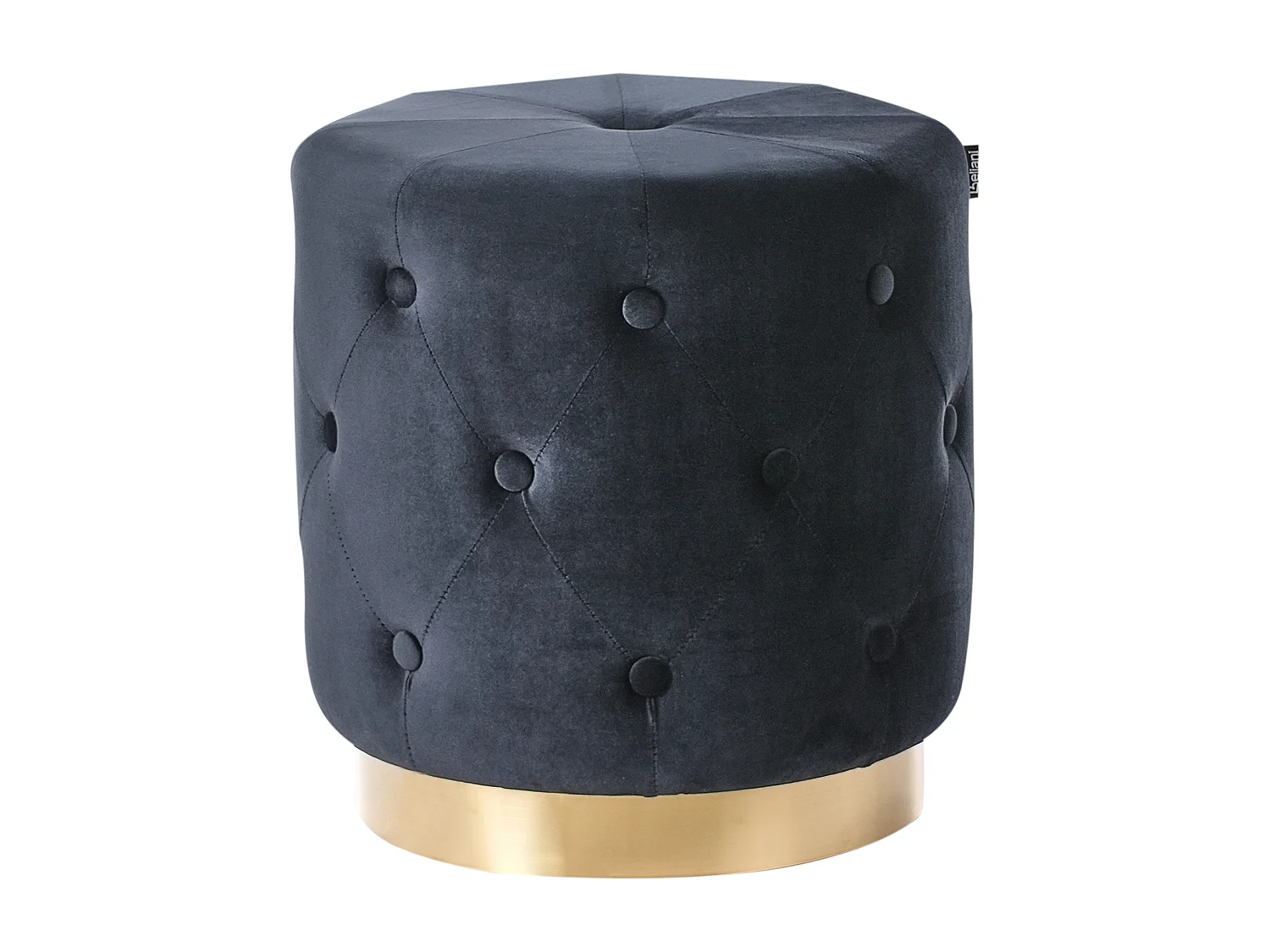 Pouf CARROLLTON Velours Noir