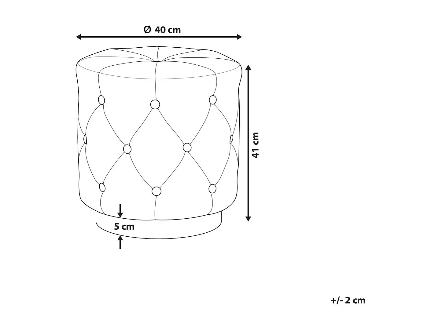 Pouf CARROLLTON Velours Noir