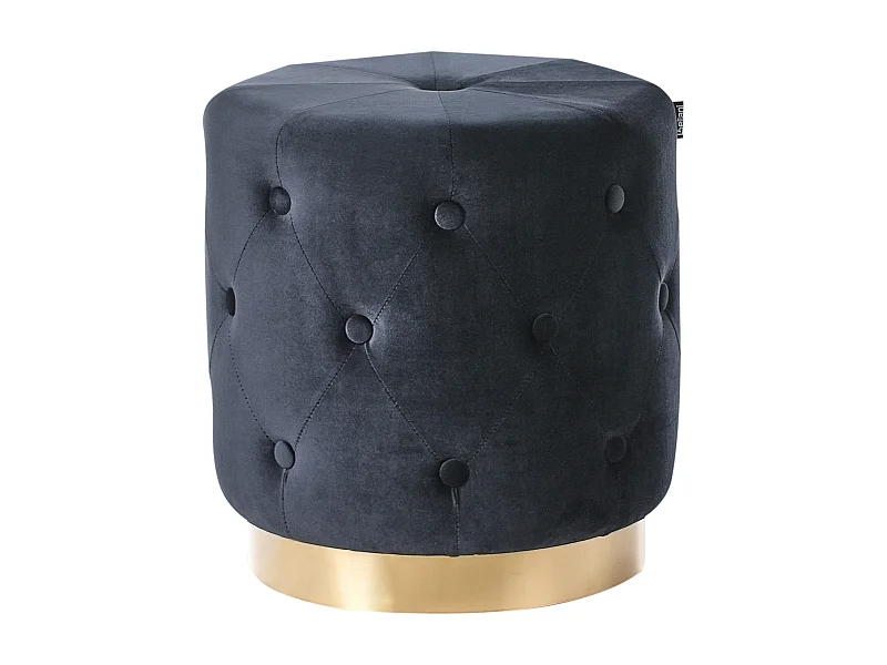 Pouf CARROLLTON Velours Noir