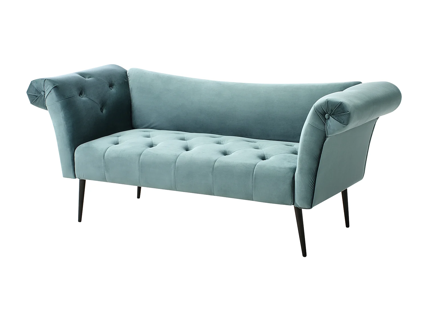 Chaise longue NANTILLY Velours Bleu paon