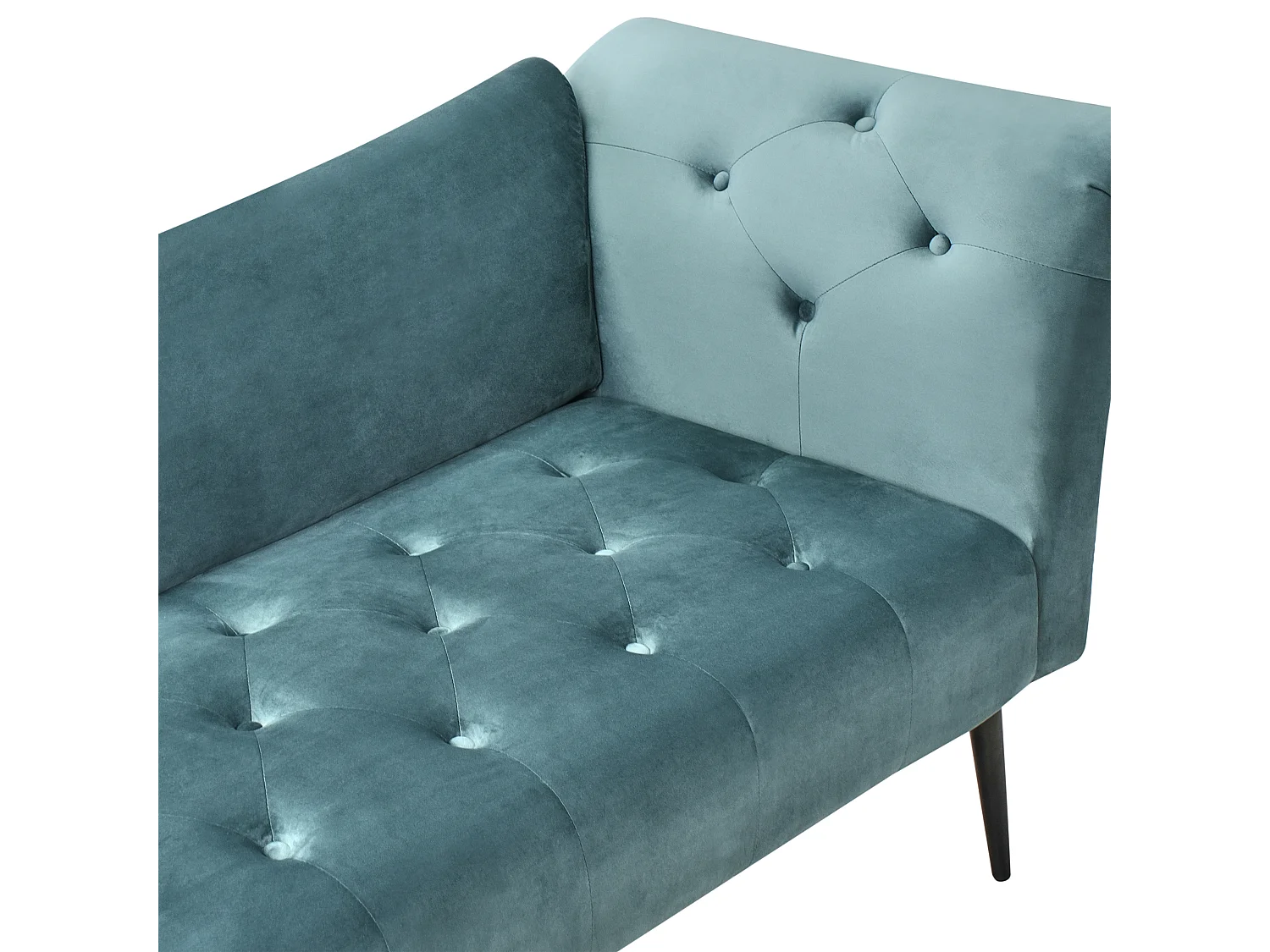 Chaise longue NANTILLY Velours Bleu paon