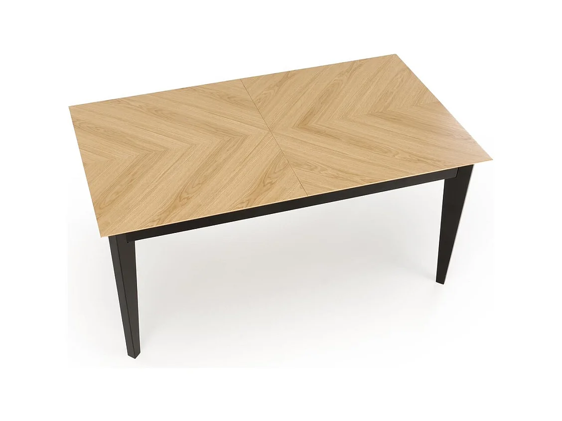 Table à manger Edmondo (90 x 160-240)/Extensible/Bois massif et placage/Marron&Noir