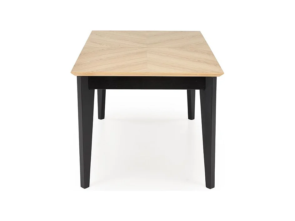 Table à manger Edmondo (90 x 160-240)/Extensible/Bois massif et placage/Marron&Noir