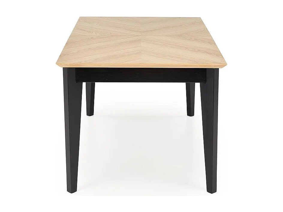 Table à manger Edmondo (90 x 160-240)/Extensible/Bois massif et placage/Marron&Noir