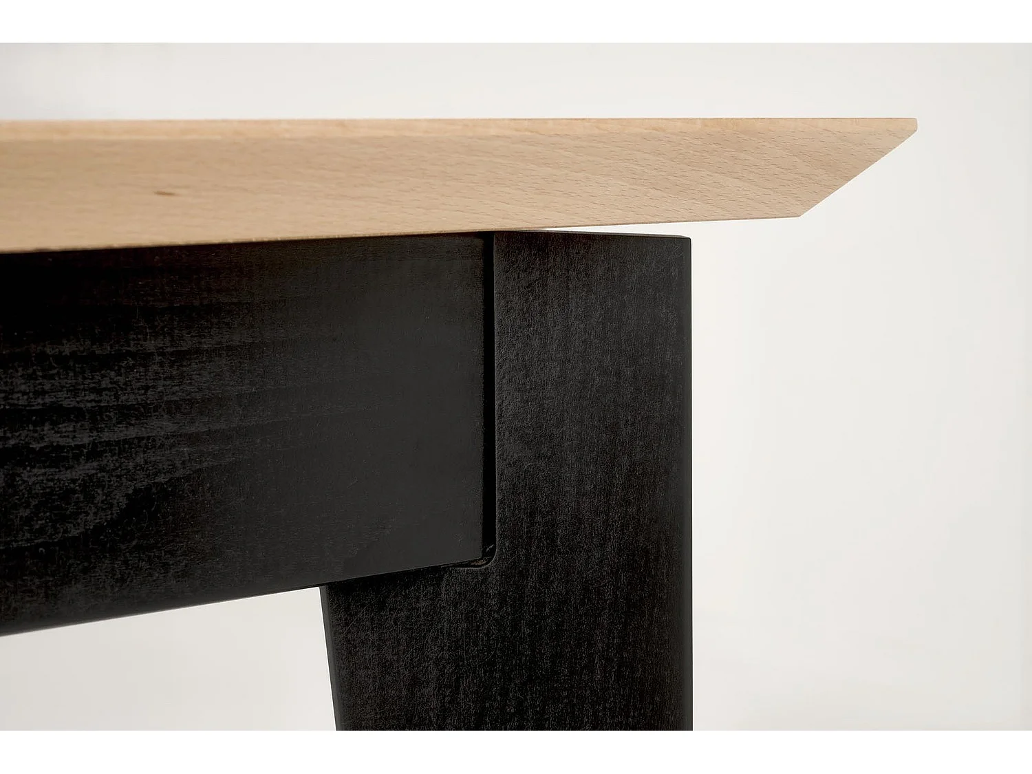 Table à manger Edmondo (90 x 160-240)/Extensible/Bois massif et placage/Marron&Noir