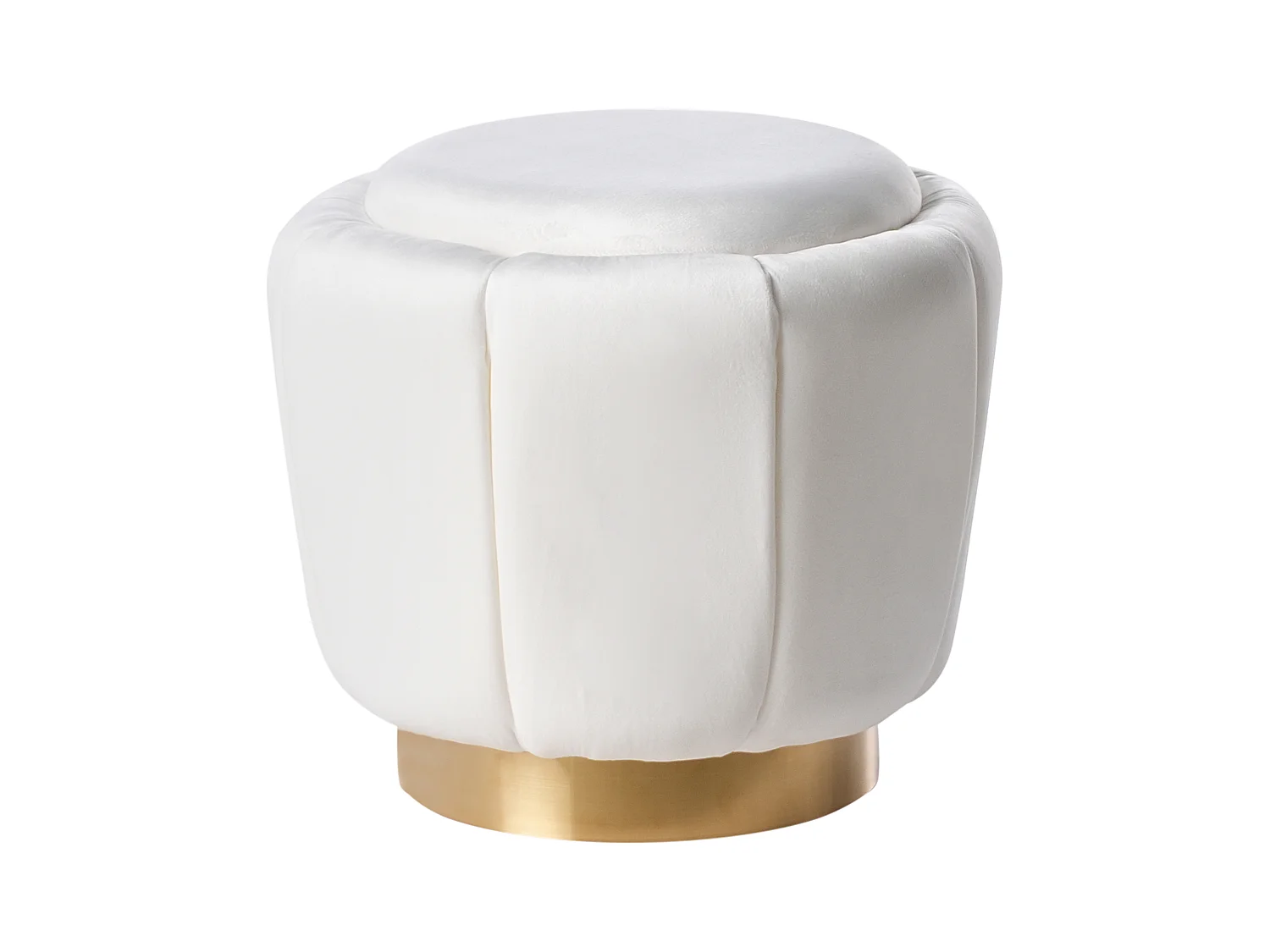 Pouf IRVING Velours Blanc