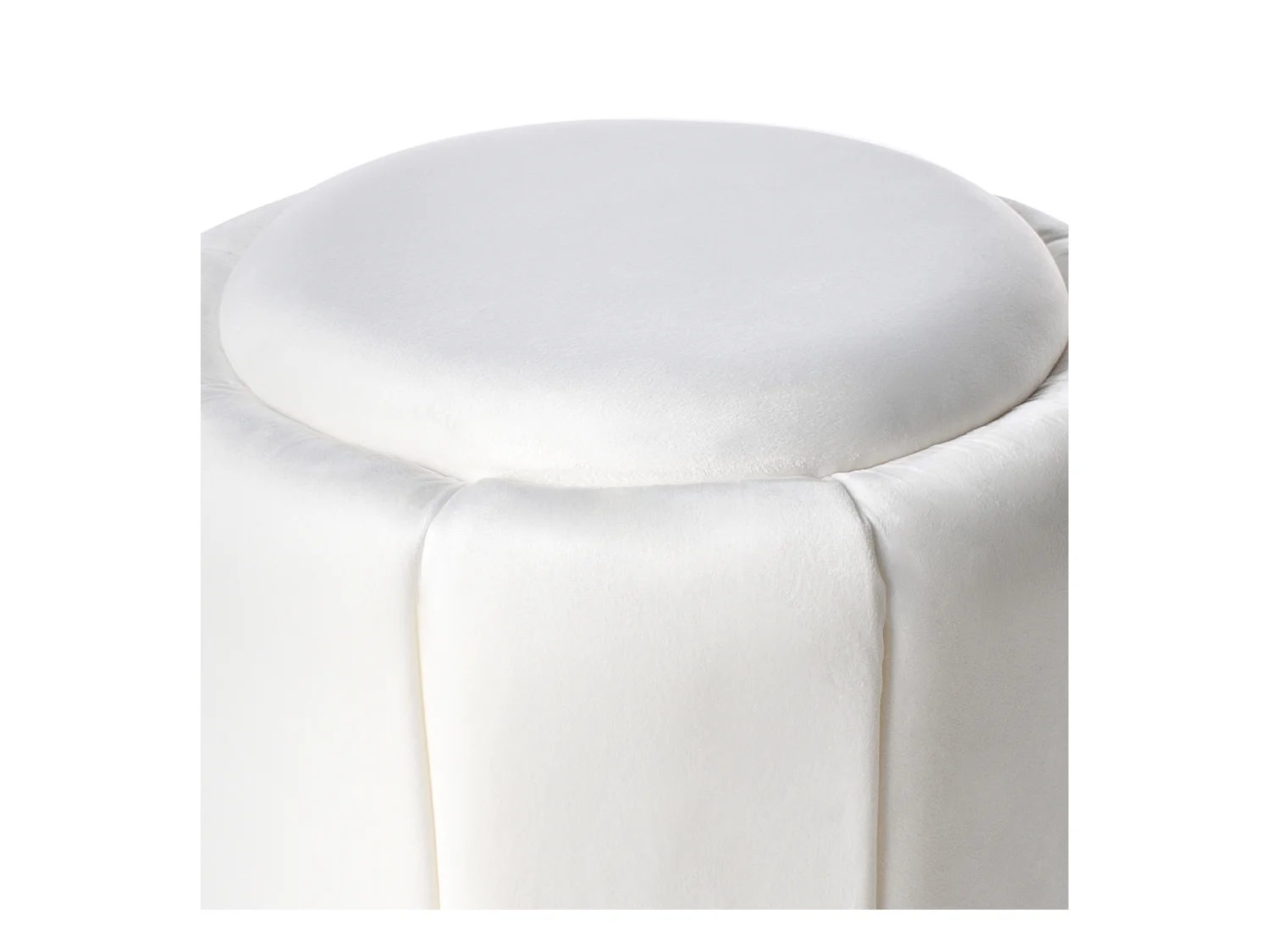 Pouf IRVING Velours Blanc