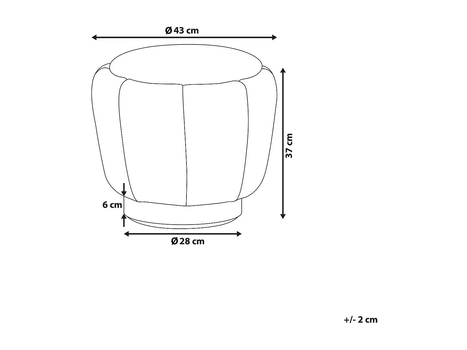 Pouf IRVING Velours Blanc