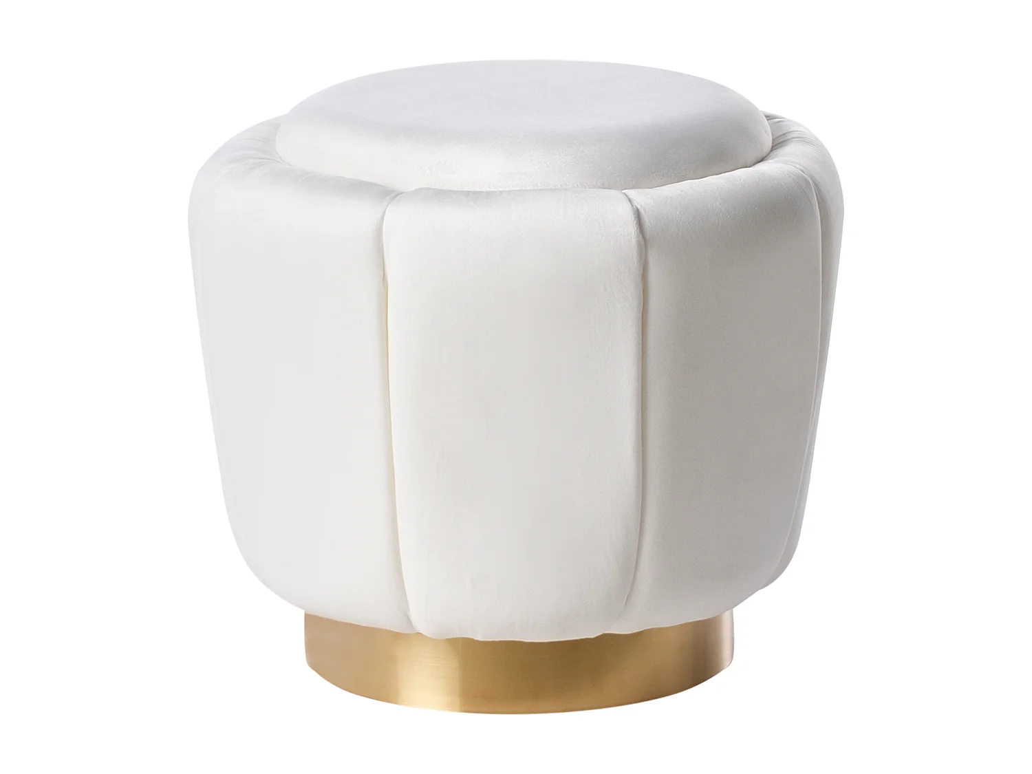 Pouf IRVING Velours Blanc