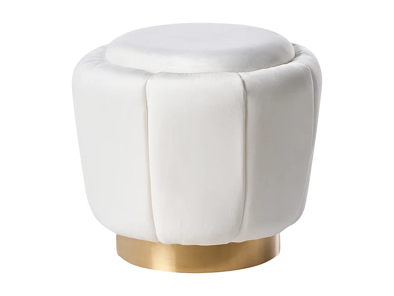 Pouf IRVING Velours Blanc