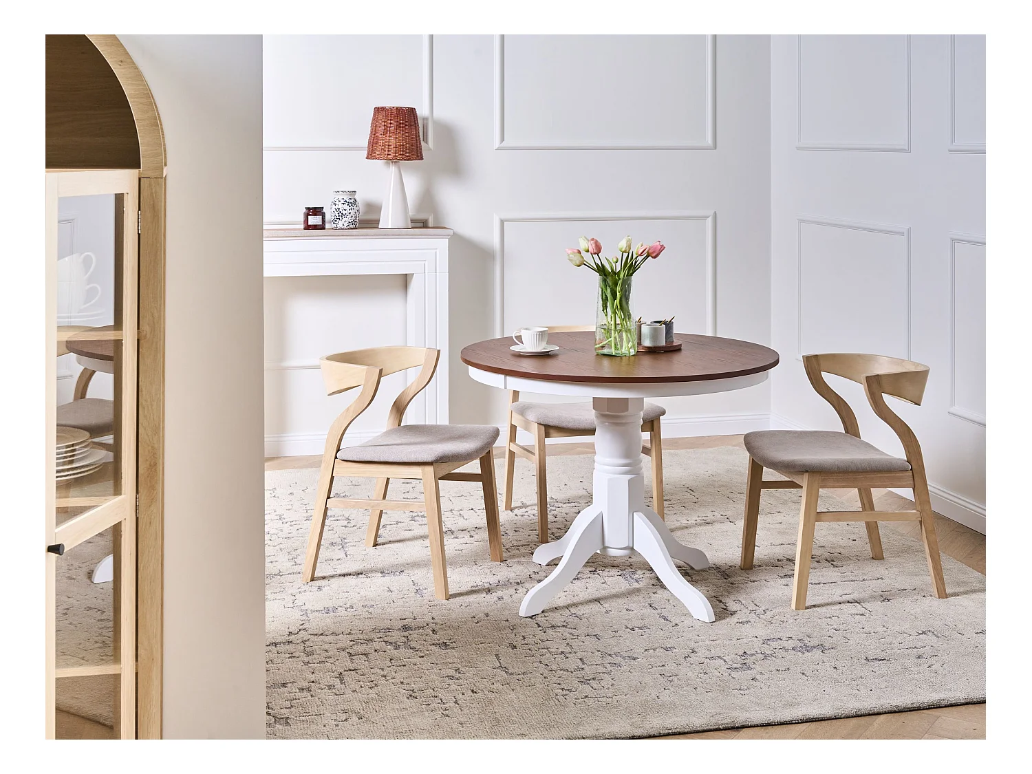 Table de repas AKRON Frêne marron 100 cm 100 cm Bois