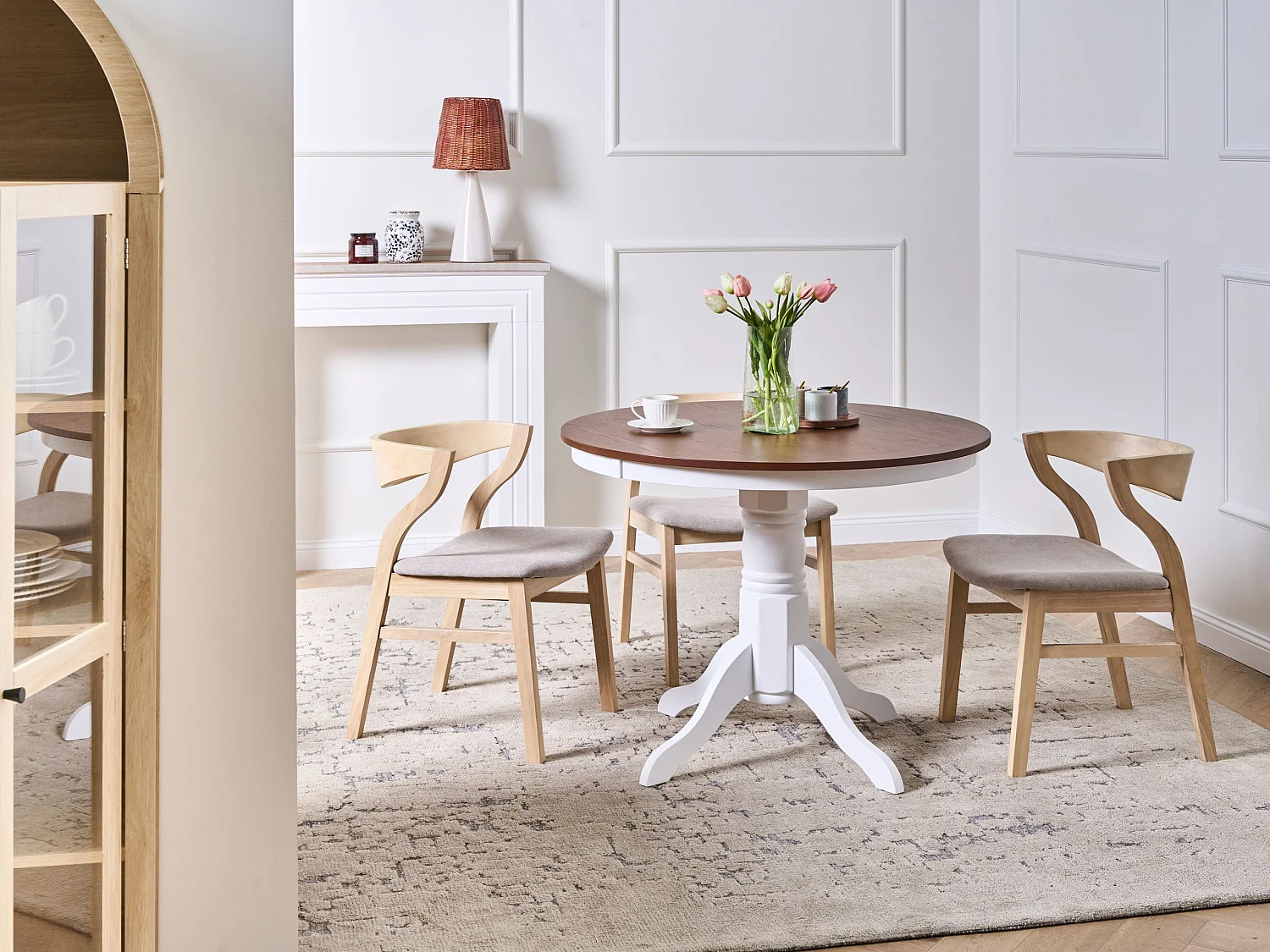 Table de repas AKRON Frêne marron 100 cm 100 cm Bois