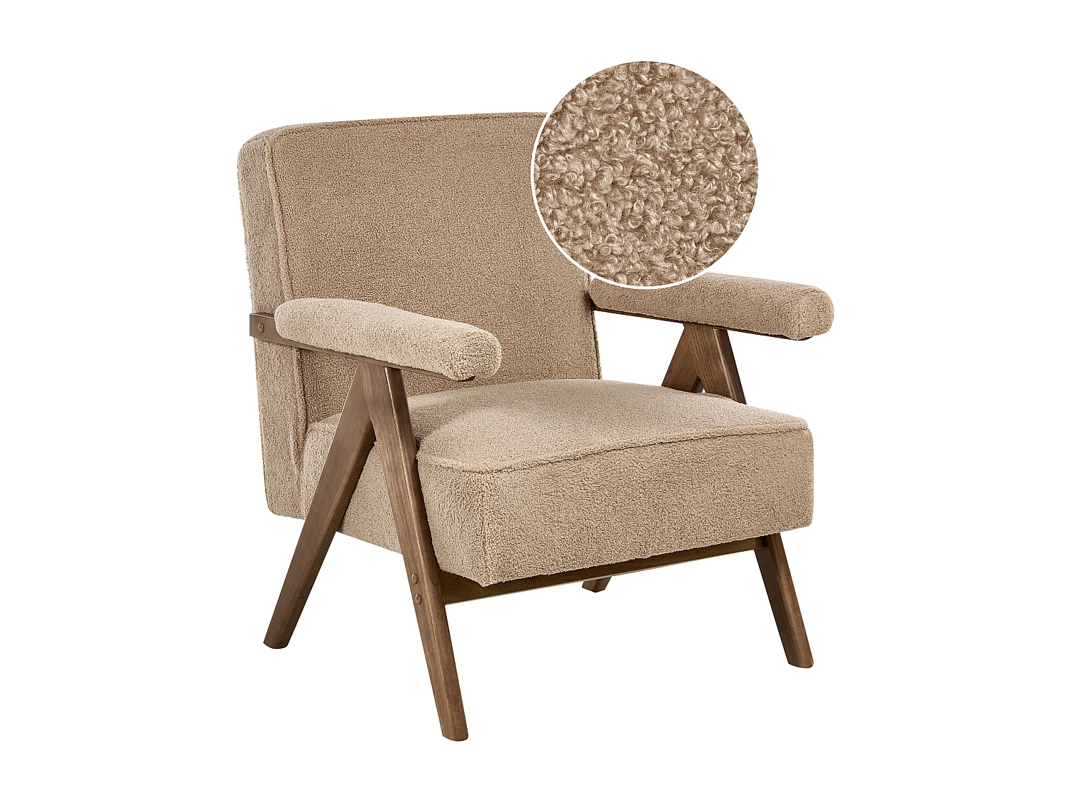Fauteuil EVJE Bouclé Beige sable