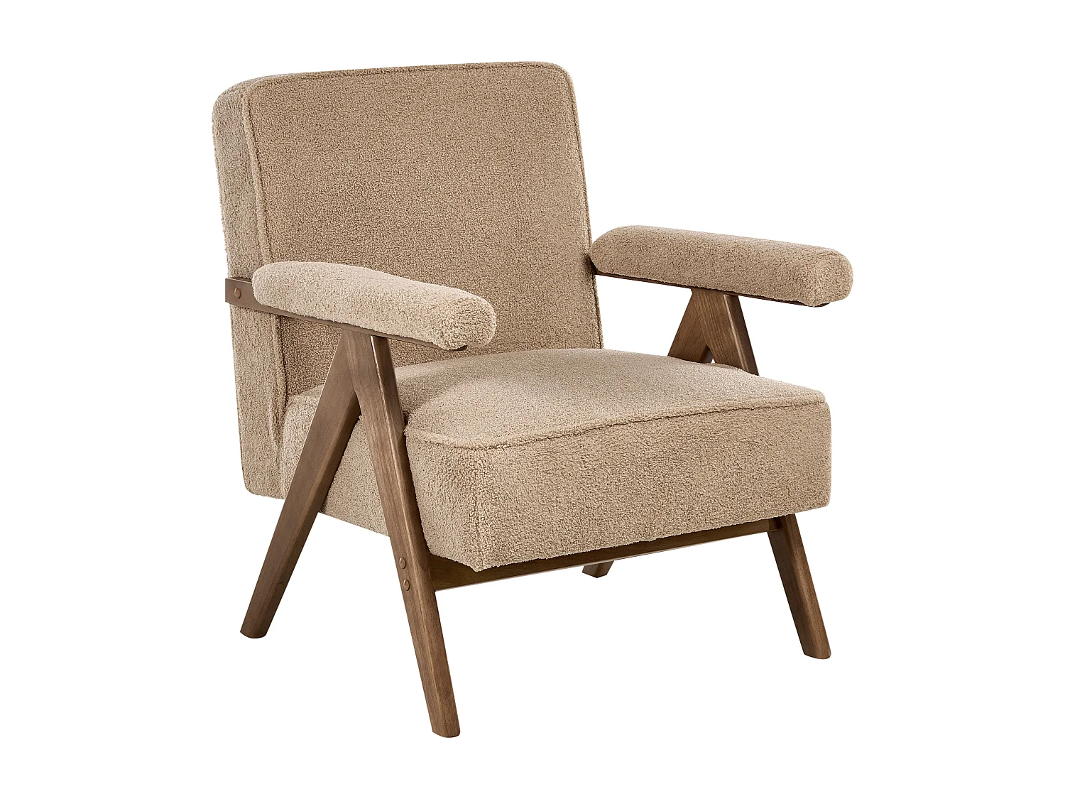 Fauteuil EVJE Bouclé Beige sable