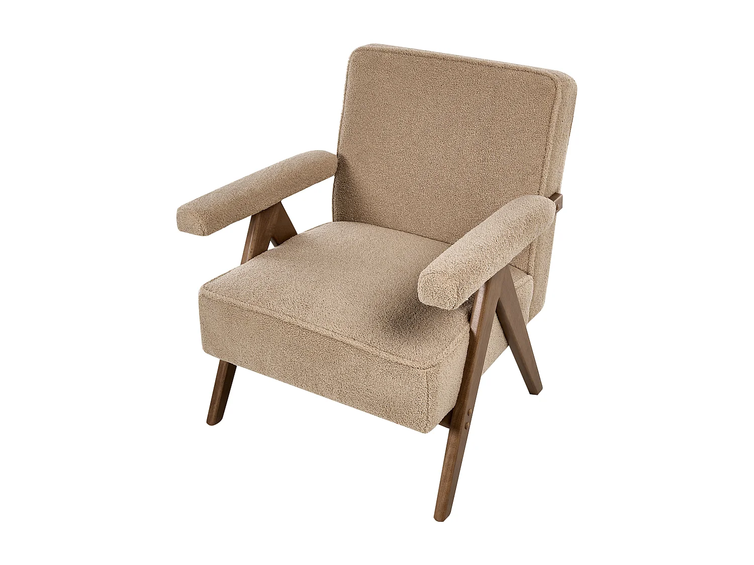 Fauteuil EVJE Bouclé Beige sable