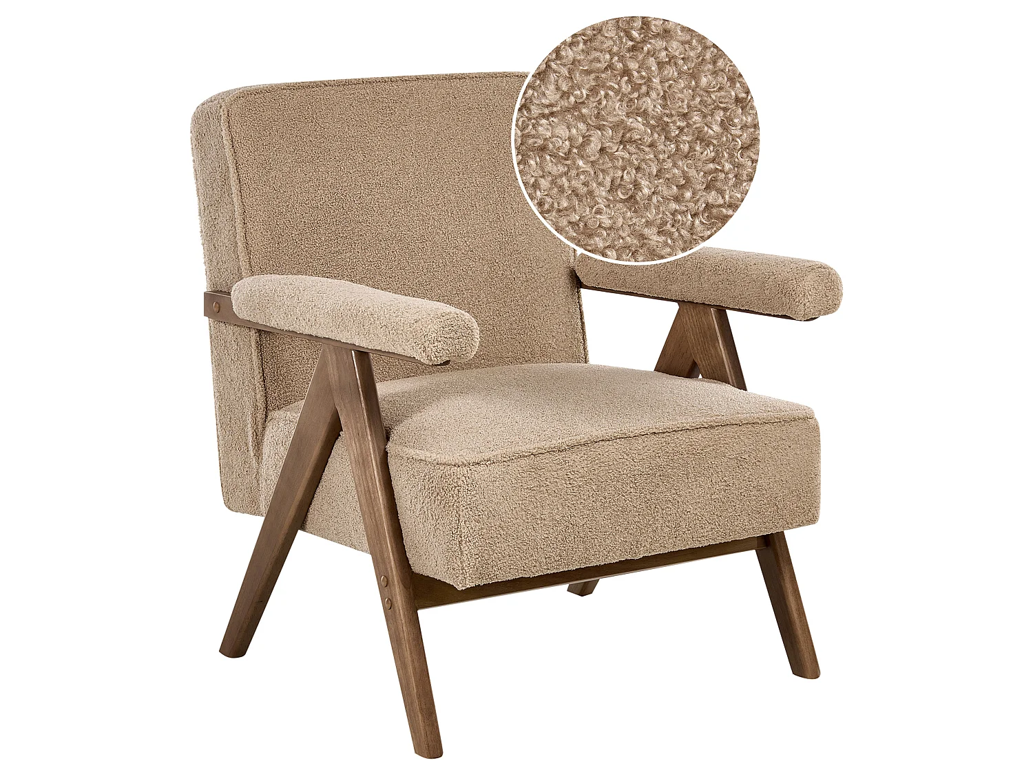 Fauteuil EVJE Bouclé Beige