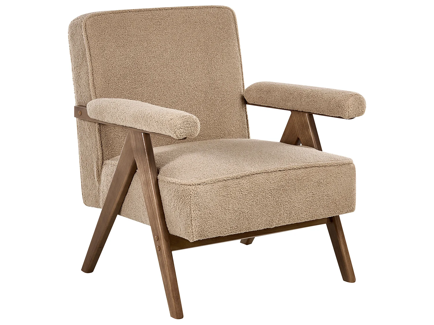 Fauteuil EVJE Bouclé Beige