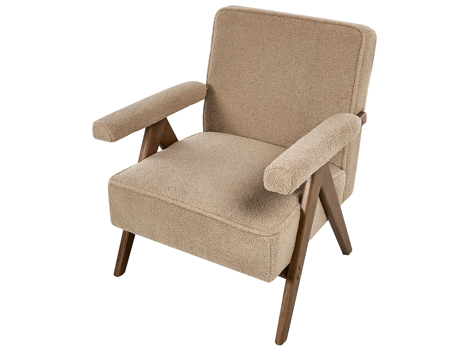 Fauteuil EVJE Bouclé Beige
