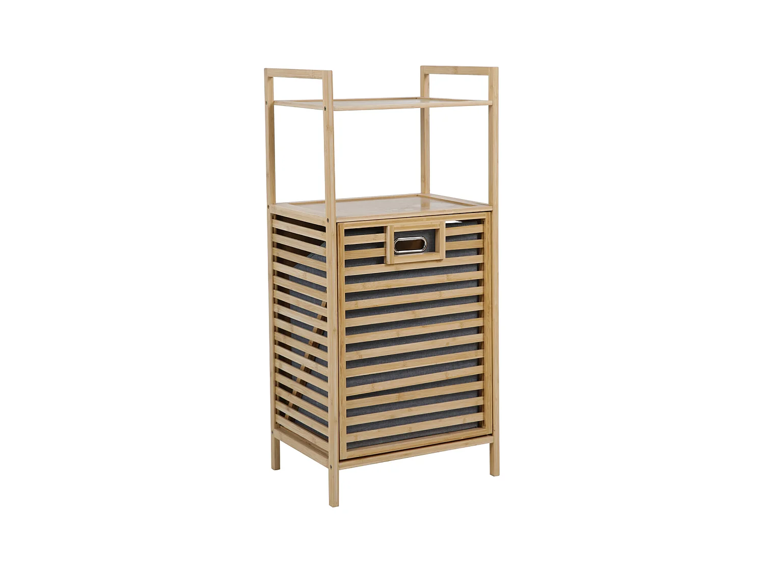 SVITA PUVI 2in1 Étagère de salle de bain avec panier à linge Étagère de salle de bain pour le linge sale Bambou