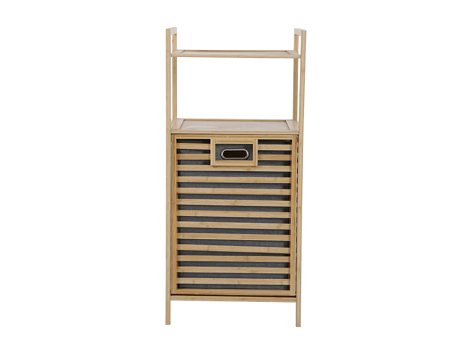 SVITA PUVI 2in1 Étagère de salle de bain avec panier à linge Étagère de salle de bain pour le linge sale Bambou