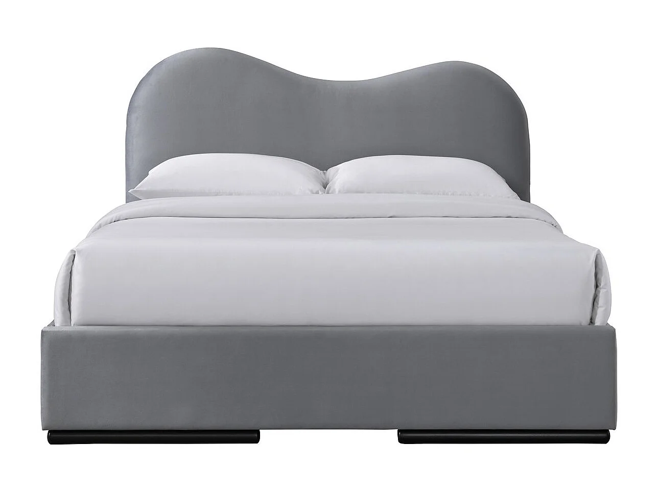 Bett Ambeer M (160x200)/Schubladen/Samtstoff/Grau