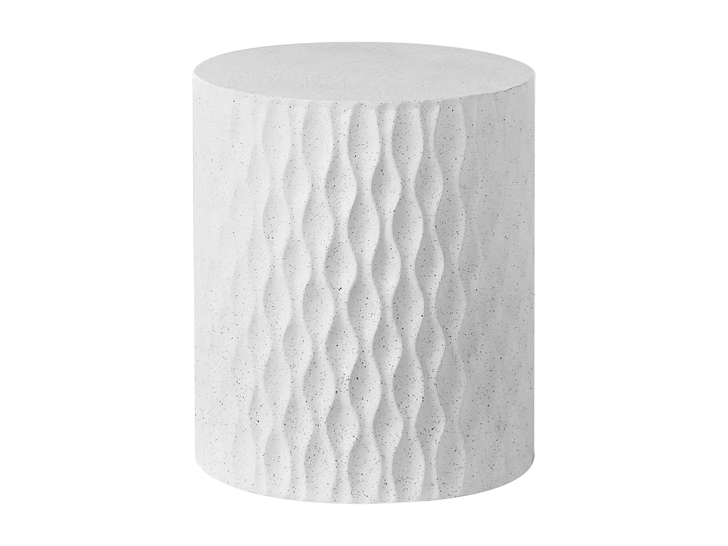 Table d'appoint ANTELAO 37 cm 37 cm Effet terrasse Terrazzo blanc