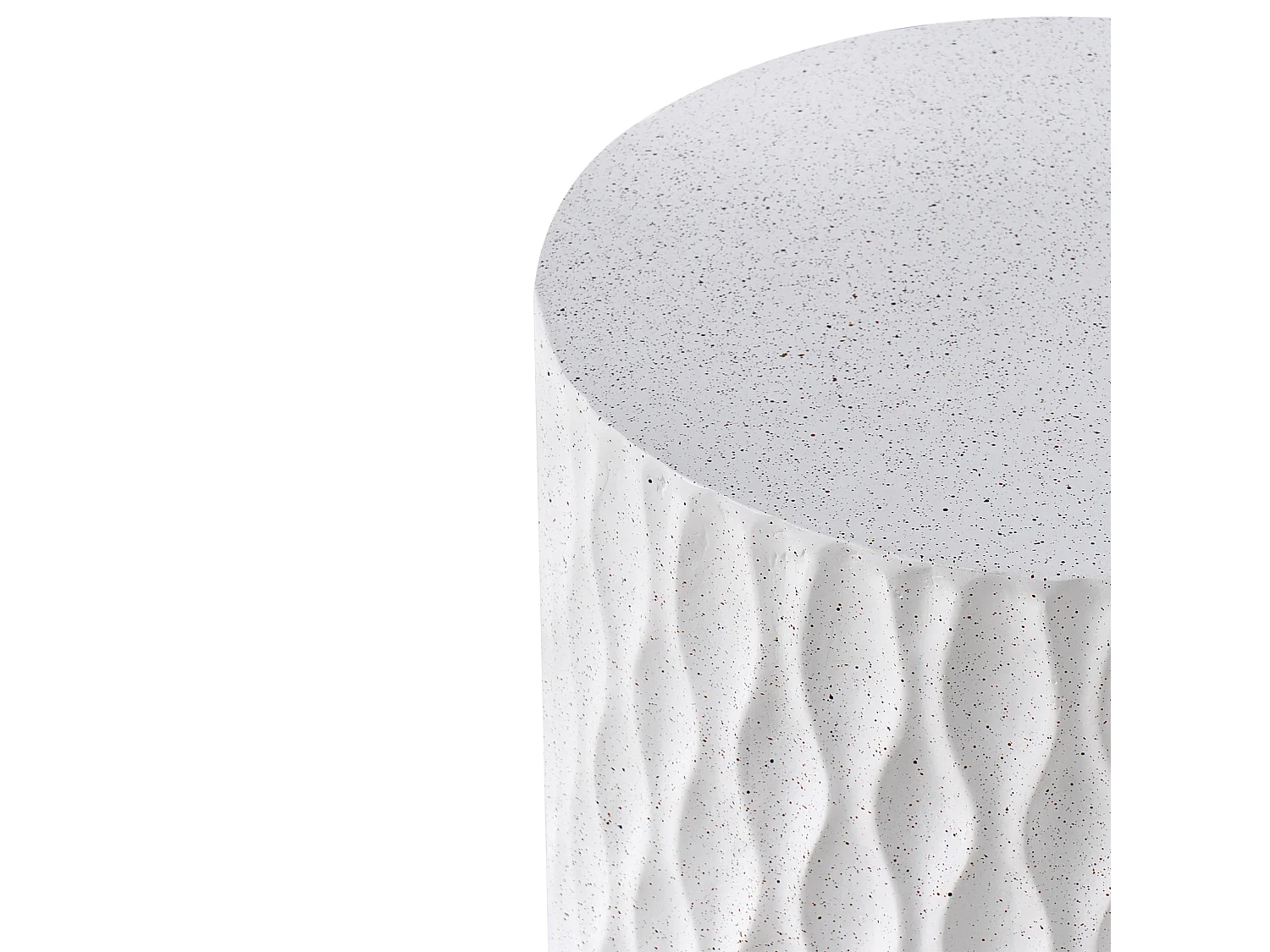 Table d'appoint ANTELAO 37 cm 37 cm Effet terrasse Terrazzo blanc