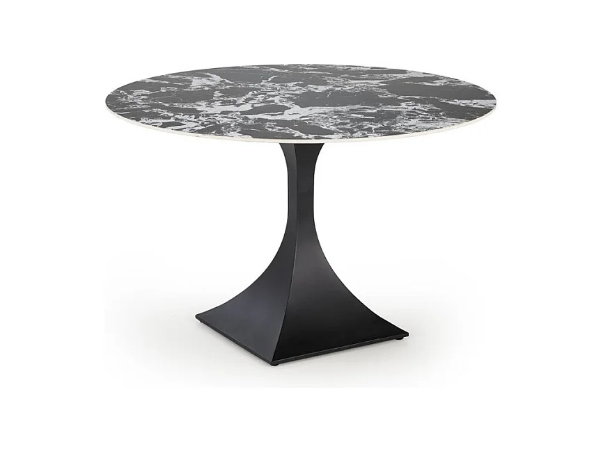 Table à manger Manuel (120x77)/Pierre frittée/Noir et gris