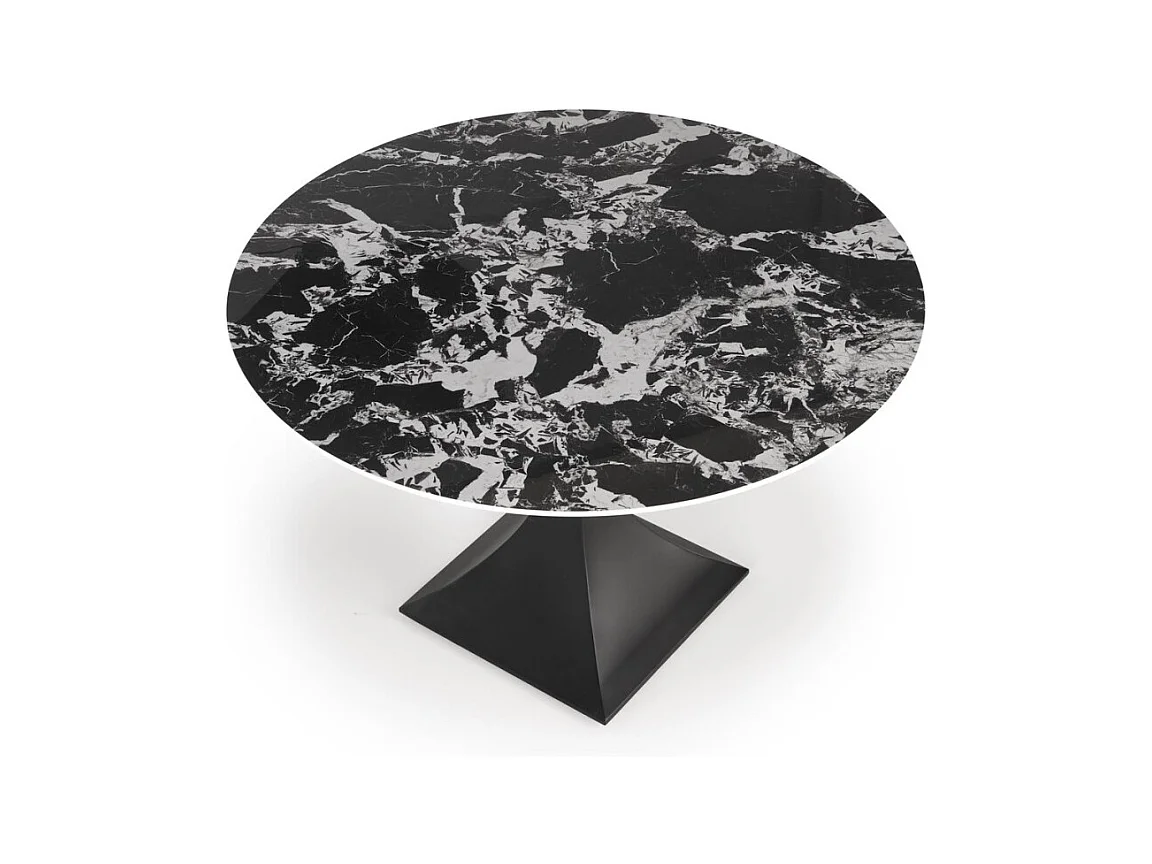 Table à manger Manuel (120x77)/Pierre frittée/Noir et gris